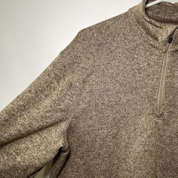 Mossy Oak 1/4 Zip Pullover Sweater Jacket Mens Size Medium Tan Brown Fleece EUC - Picture 5 of 9